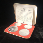 Набор из 4-х сер. монет 1974 "XXI летние Олимпийские игры в Монреале" (Канада) (в п/у)