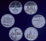 Набор из 6-ти монет Рубль "Олимпиада-80" (в п/у)