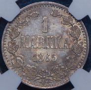 1 марка 1865 (Финляндия) (в слабе) S