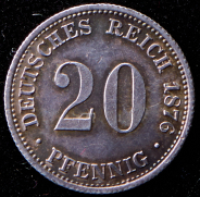 20 пфенингов 1876 (Германия) J