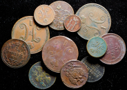 Набор из 23-х медных монет