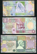 Набор из 3-х бон динар 2002 (Ливия)