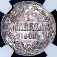 1 марка 1866 (Финляндия) (в слабе) S