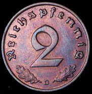 2 пфеннига 1937 (Германия) D