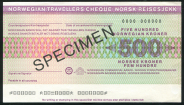 Дорожный чек на 500 крон  Образец (Норвегия)