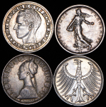 Набор из 4-х сер. монет (страны Европы)
