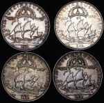 Набор из 9-ти монет 2 кроны 1938 "300 лет поселению Делавэр" (Швеция)
