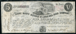 5 долларов 1859 "Terre Haute Alton & St. Louis Rail Road Company" (США)