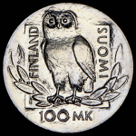 100 марок 1990 "350 лет Хельсинкскому университету" (Финляндия)