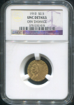 2 1/2 доллара 1910 "Голова индейца" (США) (в слабе)
