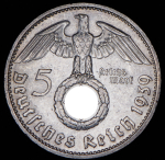 5 марок 1939 (Германия) D