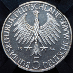 5 марок 1964 "150 лет со дня смерти Иоганна Готлиба Фихте" (Германия) (в слабе)