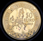 50 евро 2011 "Исследование морских глубин" (Бельгия) (в п/у)