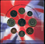 Годовой набор монет Великобритании 2001 (в п/у)