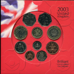 Годовой набор монет Великобритании 2003 (в п/у)