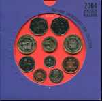 Годовой набор монет Великобритании 2004 (в п/у)