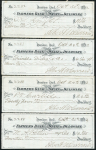 Набор из 4-х чеков "Фермерский банк штата Делавэр" (США)