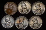 Набор из 6-ти монет 1 цент "Массонский надчекан" (США)